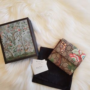 Authentic Gucci Tian French Flap Wallet